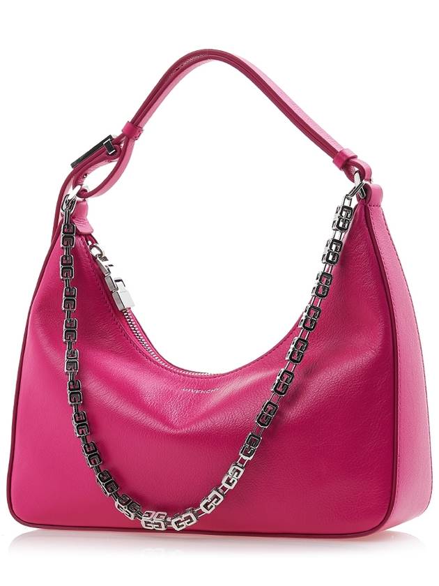 Moon Cut-out Leather Shoulder Bag Pink - GIVENCHY - BALAAN 3