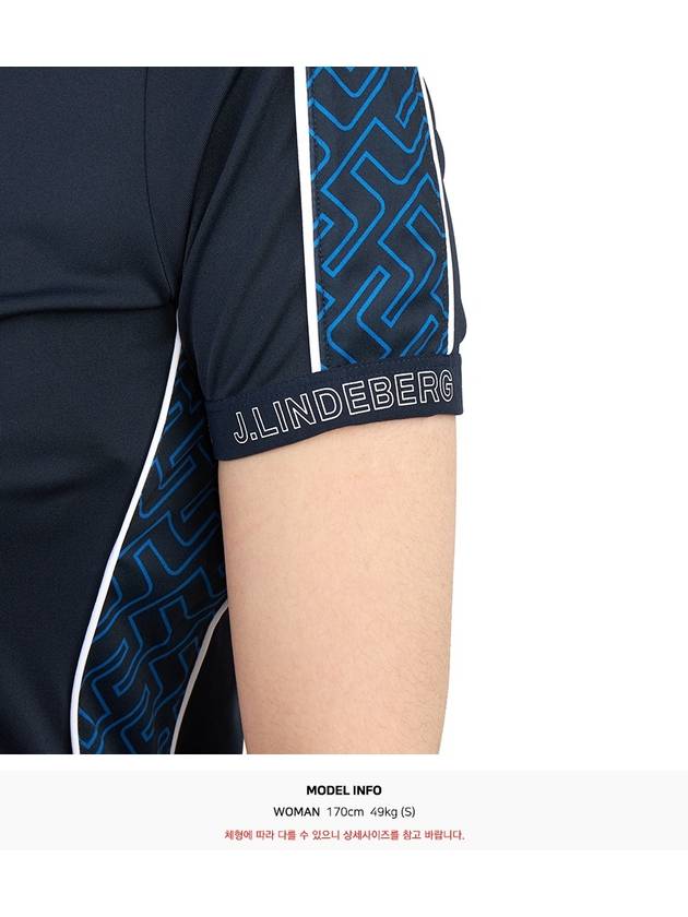 Women's Damai DAMAI Polo Short Sleeve T-Shirt Navy - J.LINDEBERG - BALAAN 10