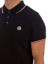 Stripe Trimming Logo Short Sleeve Polo Shirt Black - MONCLER - BALAAN 11