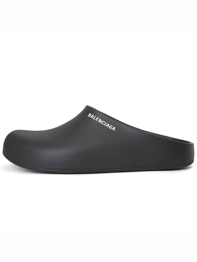 Logo Full POOL Closed Slide Black - BALENCIAGA - BALAAN.