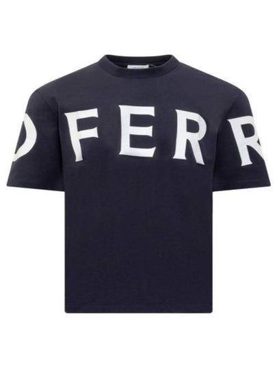 Big Logo Cotton Short Sleeve T-Shirt Navy - SALVATORE FERRAGAMO - BALAAN 2