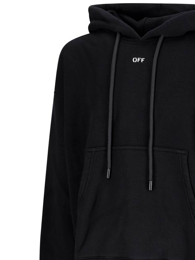 Logo Print Cotton Hoodie Black - OFF WHITE - BALAAN 4