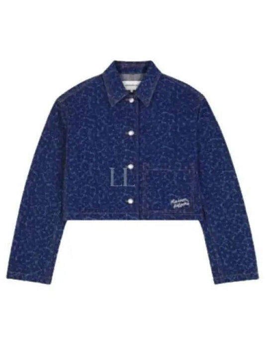 Cropped Denim Jacket Navy - MAISON KITSUNE - BALAAN 2