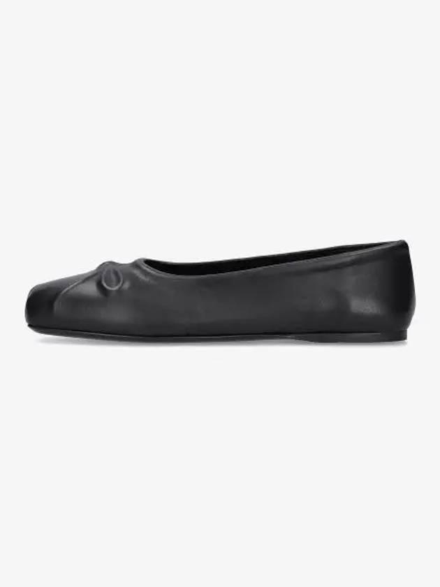 Bow Embossed Leather Ballerina Black - MARNI - BALAAN 2