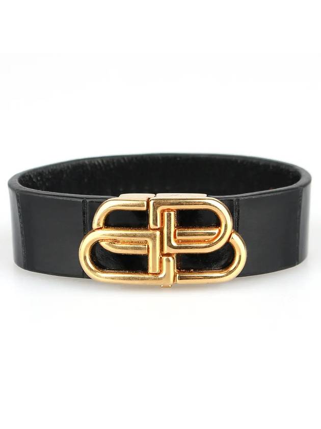 BB Thin Leather Bracelet Black - BALENCIAGA - BALAAN 1