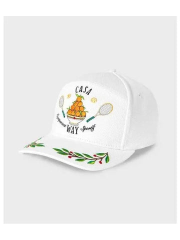 U Casa Way Cap White LAUREL EMBROIDERED - CASABLANCA - BALAAN 1