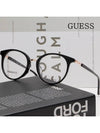 Glasses frame GU2845D 001 round black horn rim Asian fit - GUESS - BALAAN 2