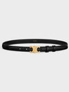 Triomphe Small Taurillon Leather Belt Black - CELINE - BALAAN 2