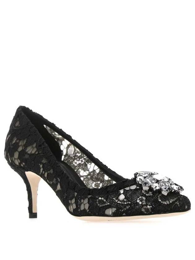 Brooch Lace Rainbow Pumps Heel Black - DOLCE&GABBANA - BALAAN 3