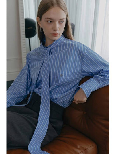 STRIPED SCARF SHIRT BLUE - ILROZE - BALAAN 2