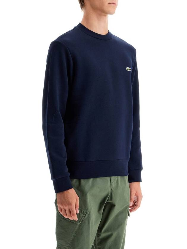 Logo Patch Crewneck Sweatshirt Navy - LACOSTE - BALAAN 3