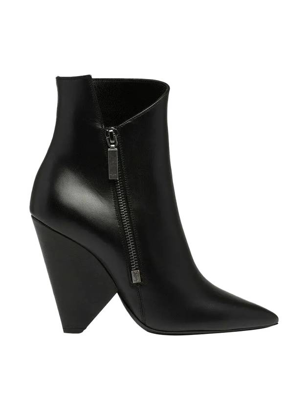 Niki Heel Zipper Detail Chelsea Boots Black - SAINT LAURENT - BALAAN 1