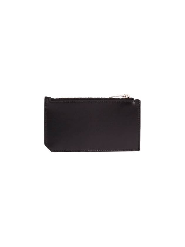 Tiny Cassandre Fragments Silver Hardware Leather Zipper Card Wallet Black - SAINT LAURENT - BALAAN 3