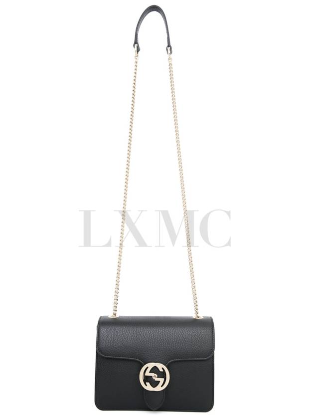 Interlocking GG chain cross bag black mini 510304 - GUCCI - BALAAN 4