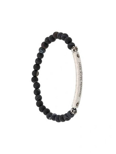 Engraved Logo Beads Bracelet Black - ALEXANDER MCQUEEN - BALAAN 2