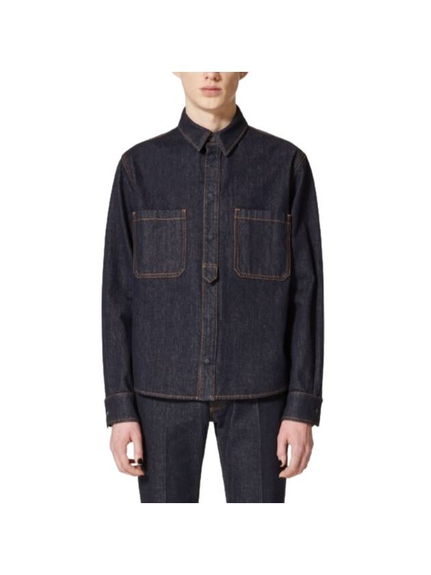 Cotton Denim Jacket Navy - VALENTINO - BALAAN 1