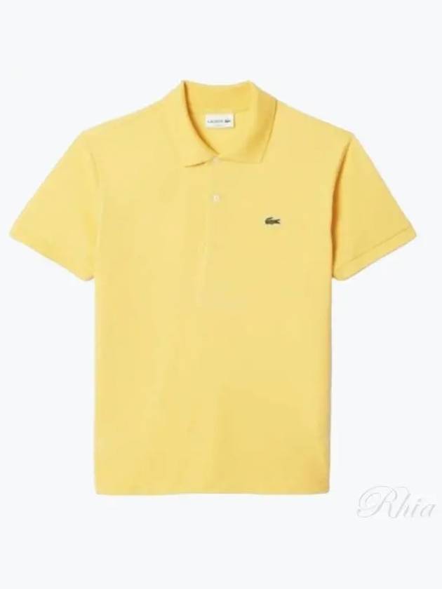 Men's Logo Classic Fit Cotton Short Sleeve Polo Shirt Yellow - LACOSTE - BALAAN 2