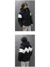 Men's Logo Patch Stripes Low Hooded Zip-up Padded Black - MOOSE KNUCKLES - BALAAN 6