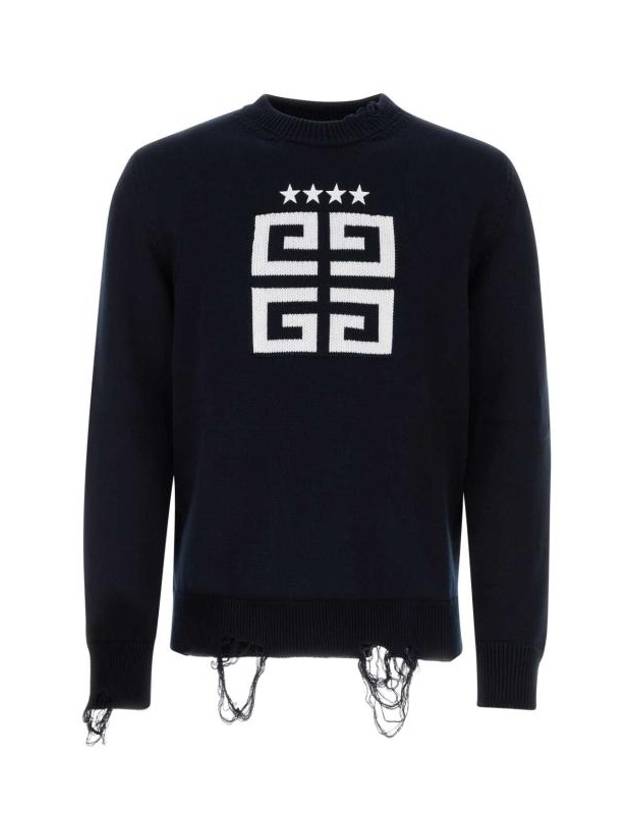 4G Logo Star Cotton Knit Top Black - GIVENCHY - BALAAN 1