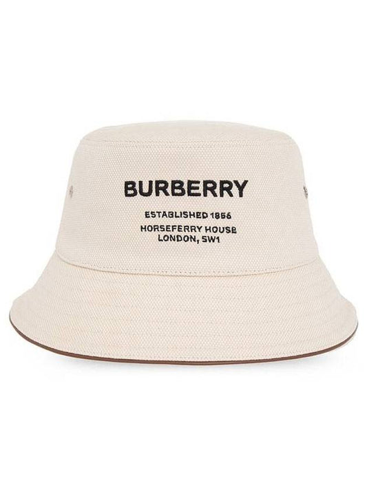 Horseferry Motif Cotton Bucket Hat Beige - BURBERRY - BALAAN 1