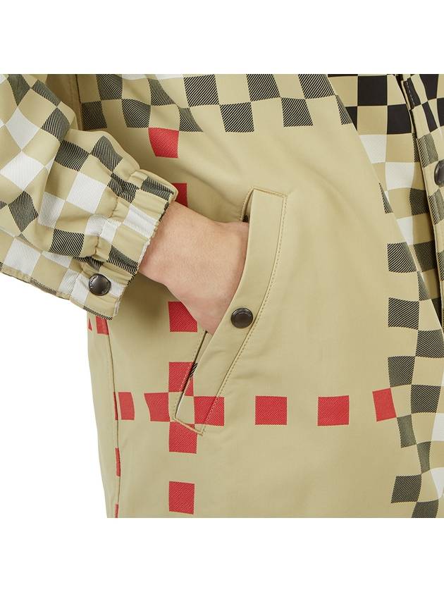 Men's Pixel Check Nylon Hooded Jacket Archive Beige - BURBERRY - BALAAN 11