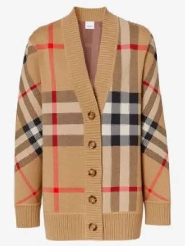 Check Technical Wool Jacquard Cardigan Archive Beige - BURBERRY - BALAAN 2