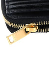 Monogram Grained Leather Zipper Half Wallet Black - SAINT LAURENT - BALAAN.