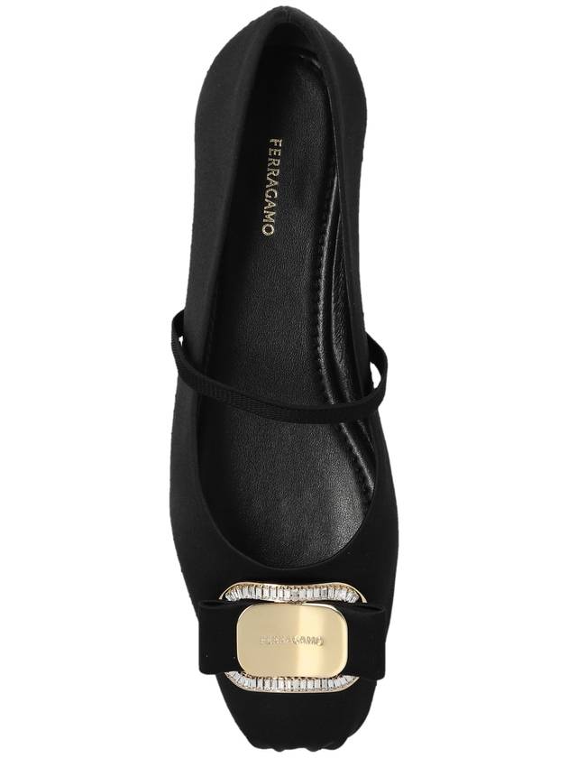 FERRAGAMO Satin Ballerinas Zina, Women's, Black - SALVATORE FERRAGAMO - BALAAN 6