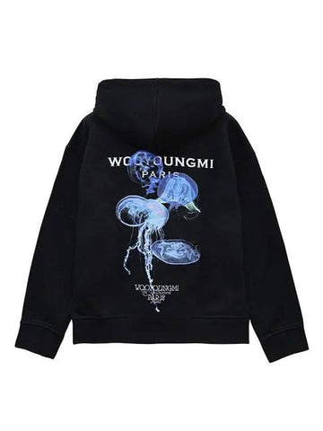 Luminous Jellyfish Back Logo Hoodie Black - WOOYOUNGMI - BALAAN 1