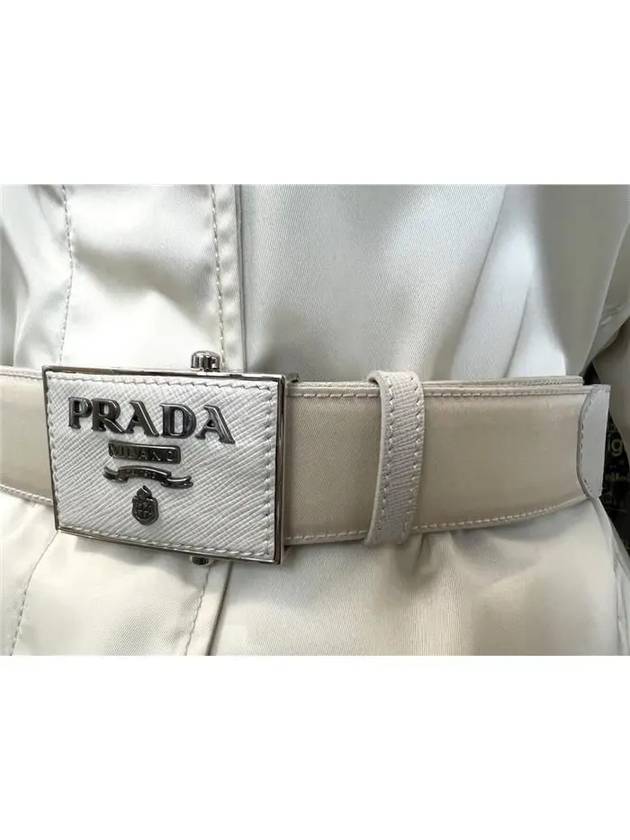 Women's Ivory Long Coat 86459 282 F0244 - PRADA - BALAAN 3