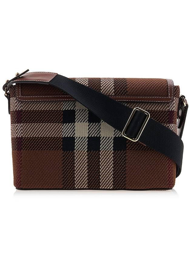 Knot Knit Check Pattern Shoulder Bag Brown - BURBERRY - BALAAN 4