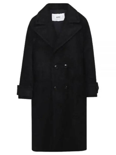 Breasted Double Coat Black - AMI - BALAAN 2