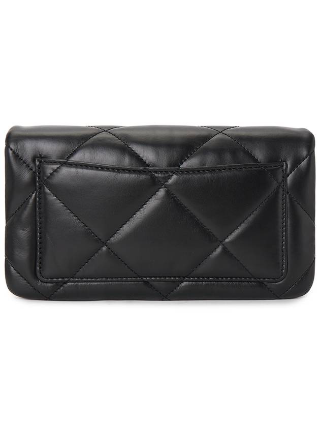 Kira Diamond Quilted Chain Long Wallet Black - TORY BURCH - BALAAN 4