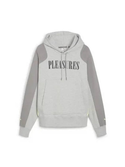 Pleasures Logo Print Drawstring Hoodie Grey - PUMA - BALAAN 2