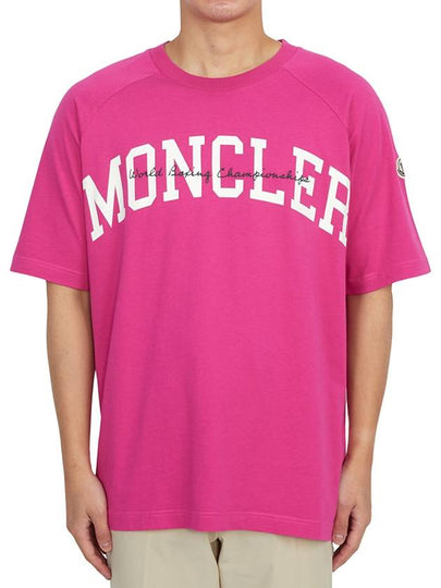 Logo Bright Pink Short Sleeve T-Shirt Pink - MONCLER - BALAAN 2