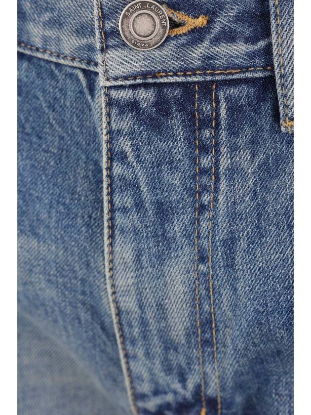 Denim Straight Jeans Blue - SAINT LAURENT - BALAAN 5