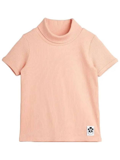 Kids Turtleneck Ribbed T Shirt Pink 22220114 28 - MINI RODINI - BALAAN 2