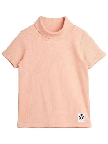 Kids Turtleneck Ribbed T Shirt Pink 22220114 28 - MINI RODINI - BALAAN 1