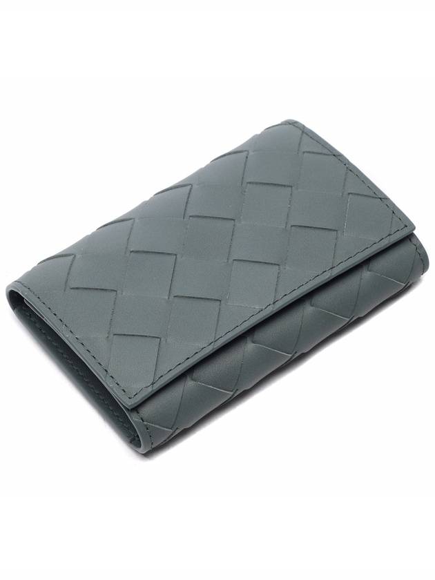 Men's Intrecciato Key Holder Slate Grey - BOTTEGA VENETA - BALAAN 6