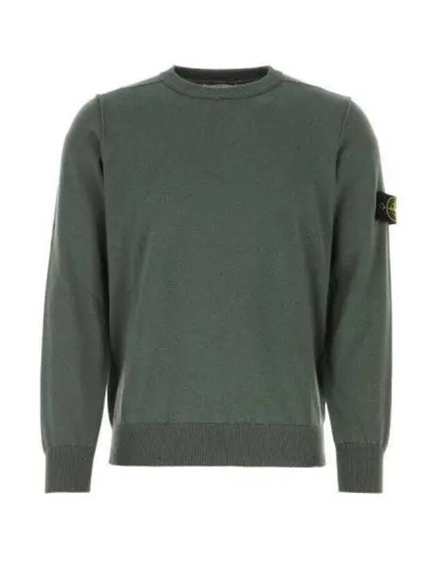 Crewneck Soft Cotton Knit Top Dark Green - STONE ISLAND - BALAAN 2