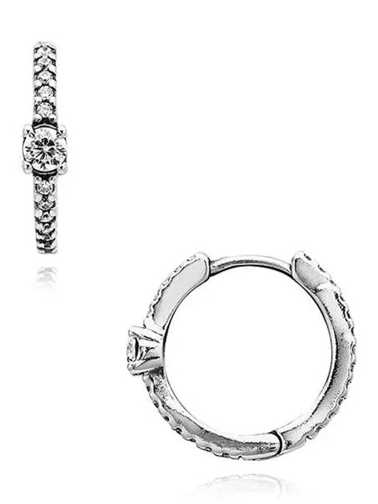 Sparkling Hoop Earrings Silver - PANDORA - BALAAN 2