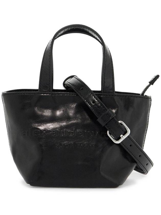 Punch Embossed Logo Mini Leather Tote Bag Black - ALEXANDER WANG - BALAAN 2