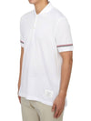 Lightweight Cotton Short Sleeve Polo Shirt White - THOM BROWNE - BALAAN 3