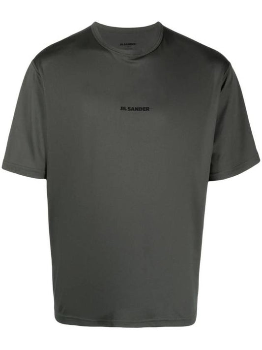 Logo Print Short Sleeve T-Shirt Thyme Green - JIL SANDER - BALAAN 1