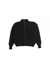 Women's Soft Shetland Fit Collar Cardigan Black - LEMAIRE - BALAAN 2