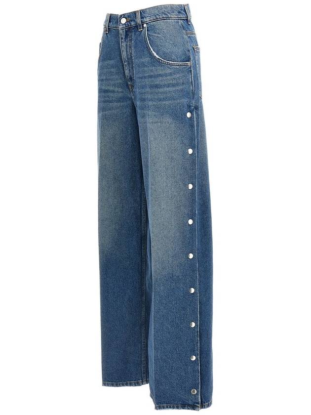 snap wide jeans blue - STELLA MCCARTNEY - BALAAN 4