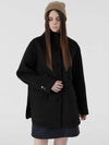 Women's China Collar Half Coat Black - VOYONN - BALAAN 2