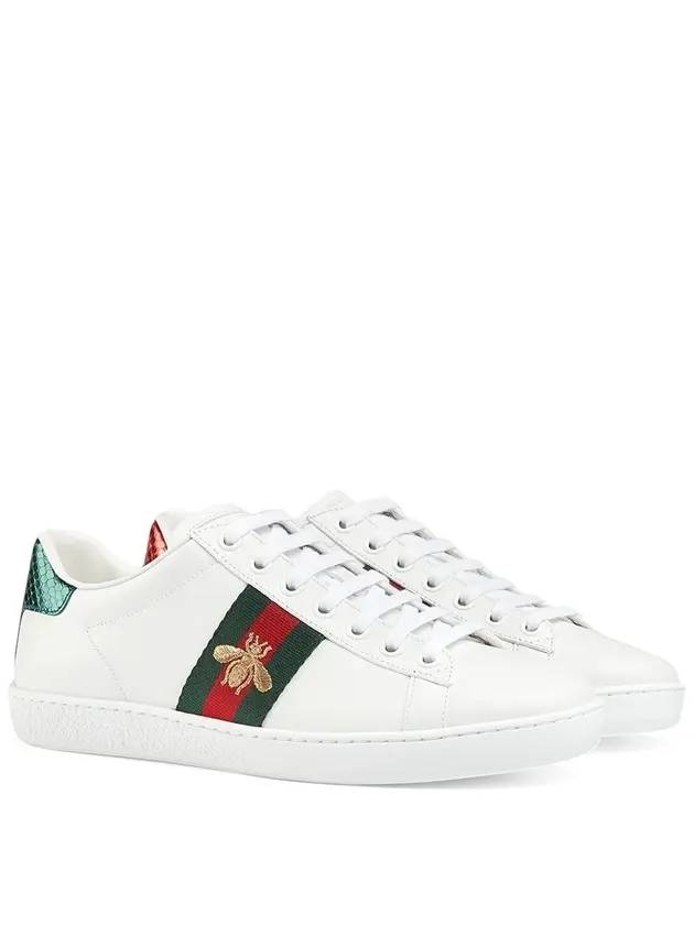 Ace Bee Embroidered Low Top Sneakers White - GUCCI - BALAAN 3