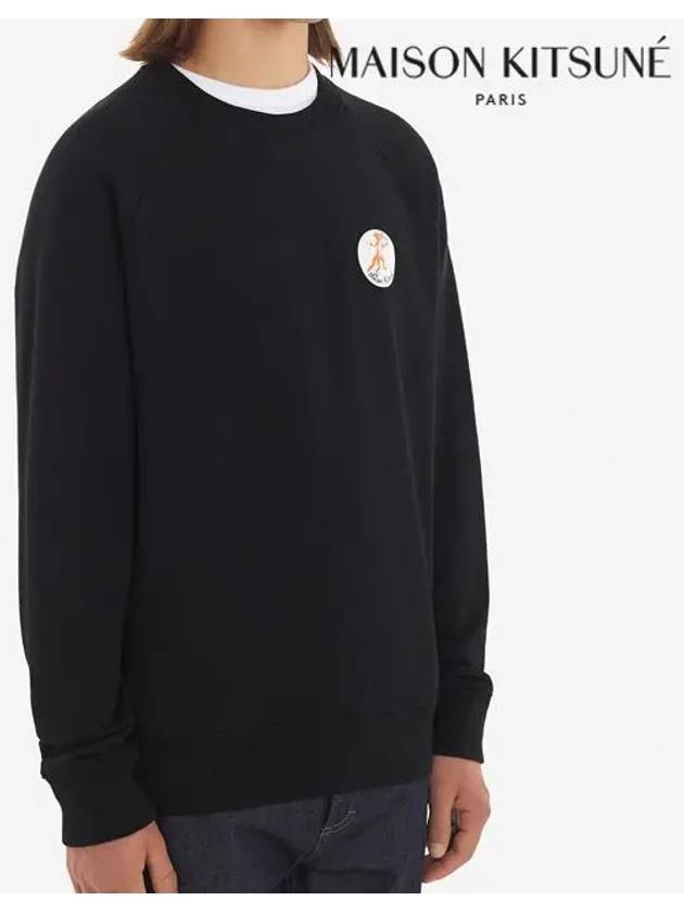 Oly Flower Fox Patch Sweatshirt Black - MAISON KITSUNE - BALAAN 5