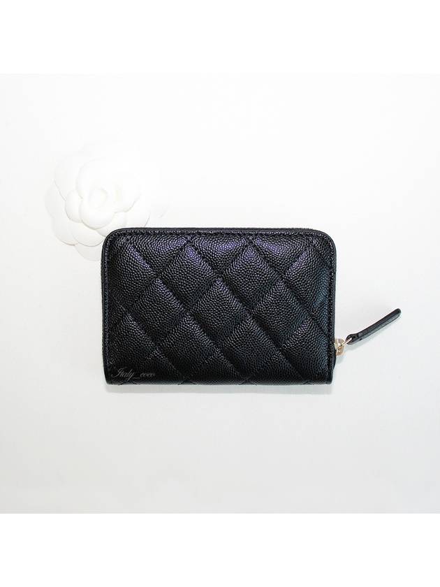 Stone CC Logo Zipper Wallet Caviar Black AP3606 B14343 94305 - CHANEL - BALAAN 4